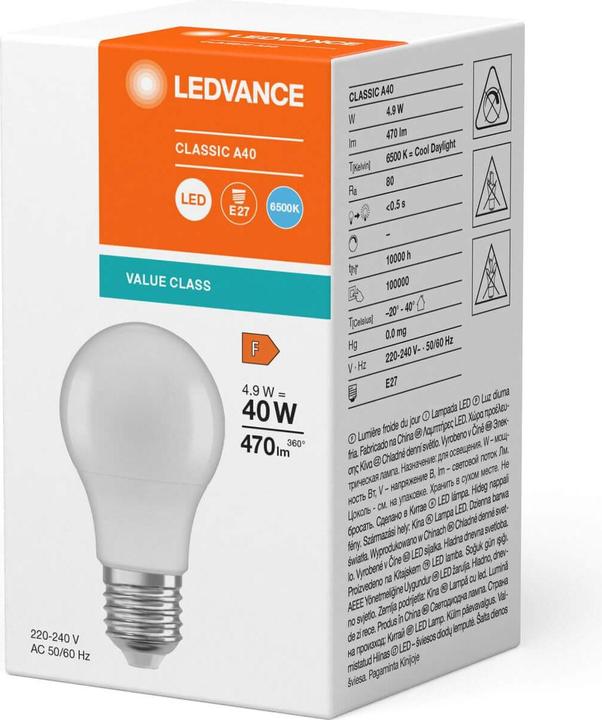 Produktbild Ledvance LED-Lampe (E27, 4.90 W, 470 lm, 1 x, F)