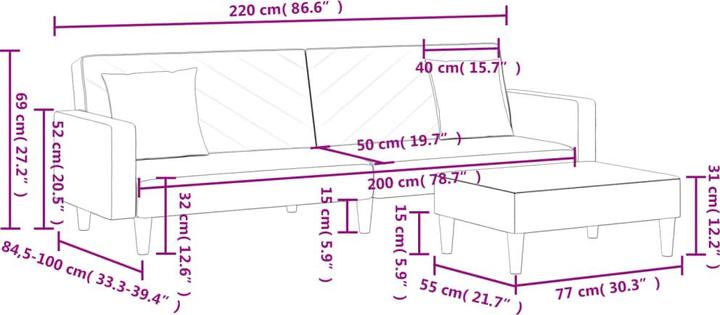 Produktbild vidaXL Schlafsofa