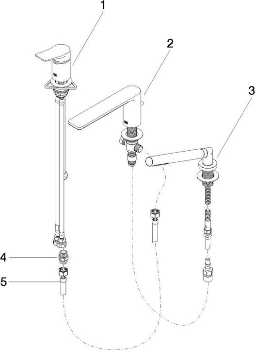 Image du produit Dornbracht Dornb Mitigeur monocommandé bain 3 trous LISSÉ p. baignoire/carrelage sw ma