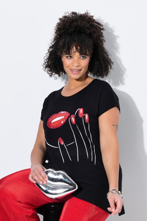 Produktbild Miamoda T-Shirt, A-Linie, Kussmund-Motiv (44)
