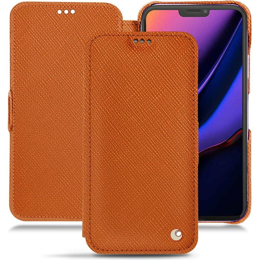 Noreve Lederschutzhülle horizontal (Apple iPhone 11 Pro), Smartphone Hülle, Orange