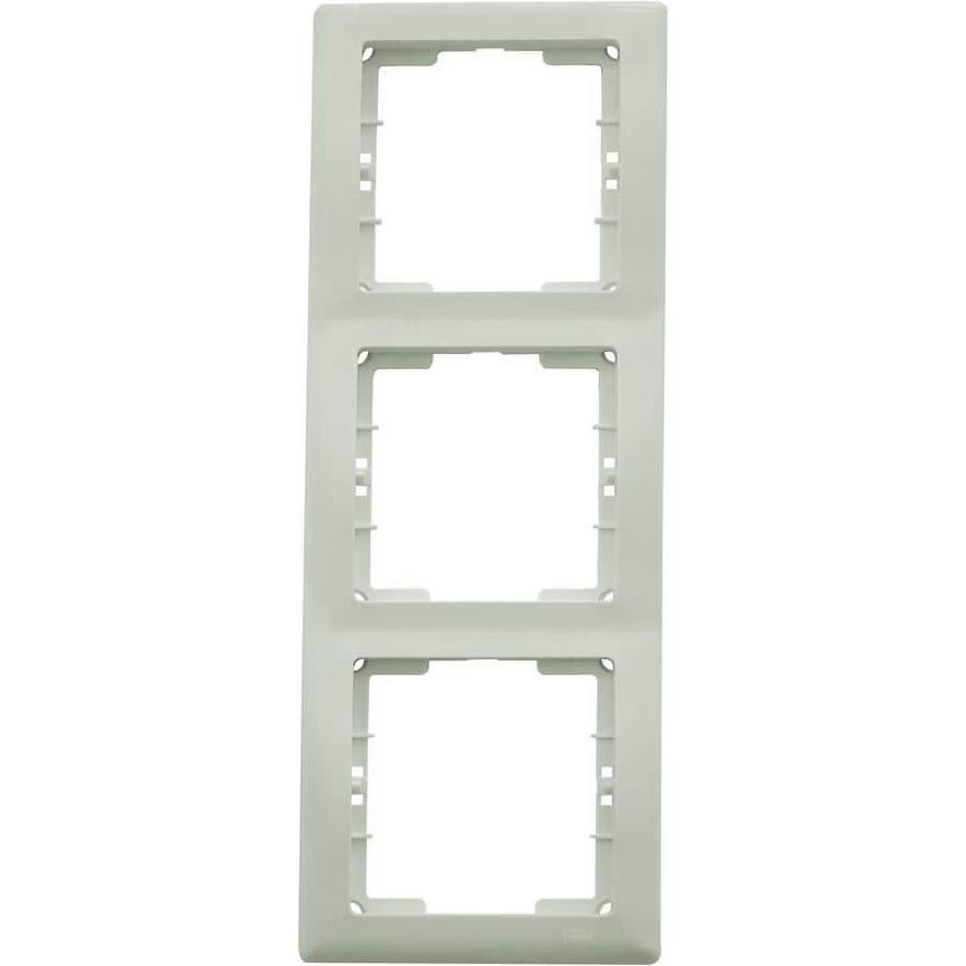 Mutlusan Daria 3-fach Rahmen vertikal Weiss für 3 Module, Taster + Schalter, Weiss
