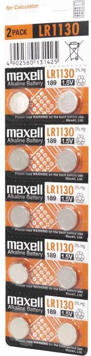 Actual product image Maxell LR1130 Blister (10 pcs., AG10, 50 mAh)