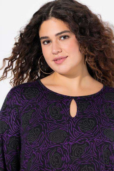 Produktbild Ulla Popken Jerseykleid, A-Linie, Blumendruck (54)