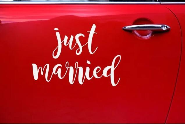 Produktbild Partydeco Auto Sticker Just Married (1 Stk.)
