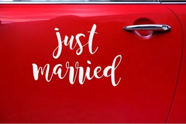 Produktbild Partydeco Auto Sticker Just Married