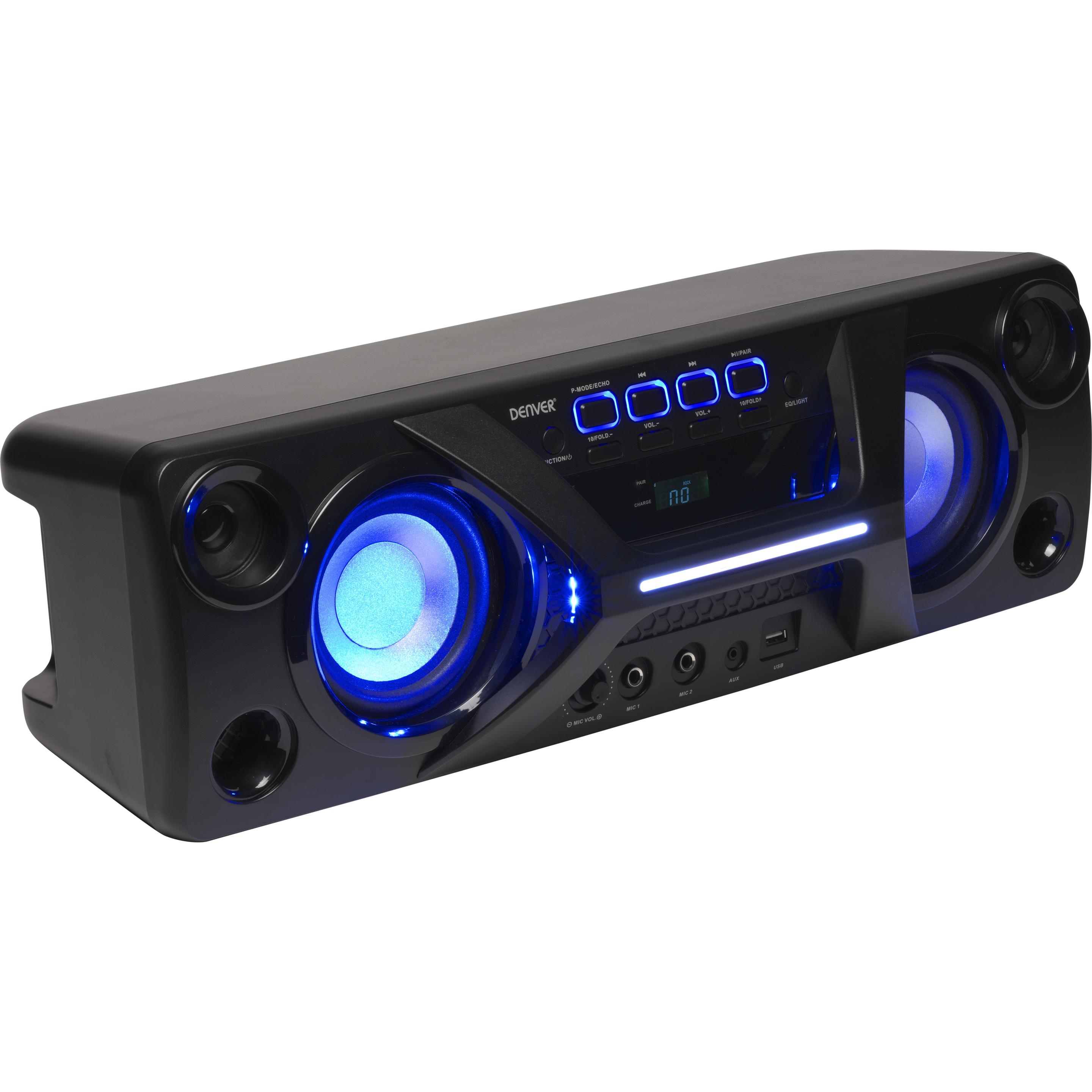 Denver BTB-410NR (Akkubetrieb), Bluetooth Lautsprecher, Schwarz