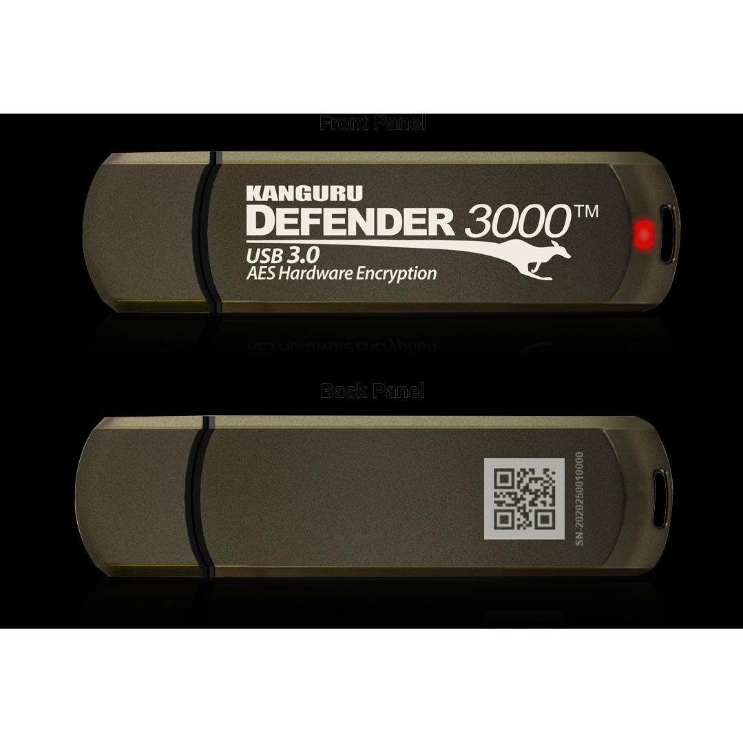 Thumbnail - iStorage 32GB Kanguru Defender 3000 (32 GB, USB 3.2), USB Stick, Gold
