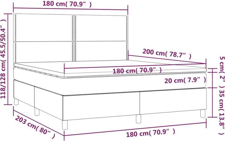 Image du produit vidaXL Boxspringbett (180 x 200 cm)