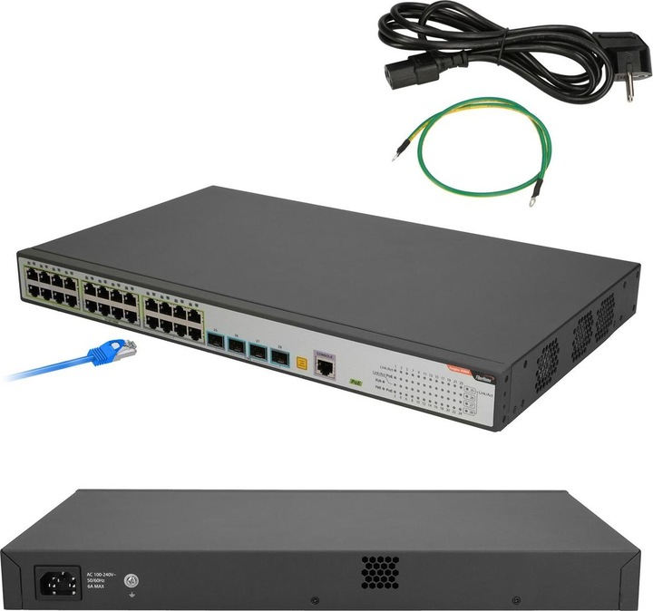 Actual product image Fiberhome S4820-28T-X-PE-AC | Switch | 24x RJ45 1000Mb/s PoE, 4x SFP+ (24 Ports)