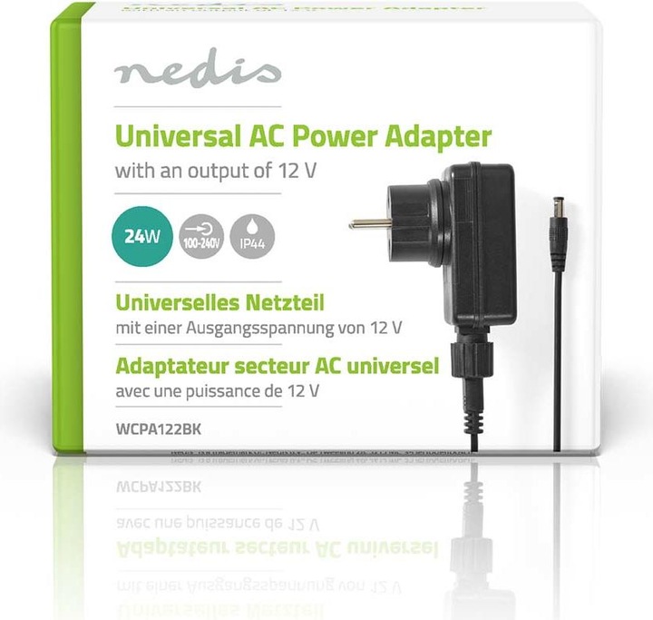 Produktbild Nedis Universal-Netzteil | 24 W | 12 V DC | 1.80 m | 2.0 A | 1 plug(s) | Schwarz