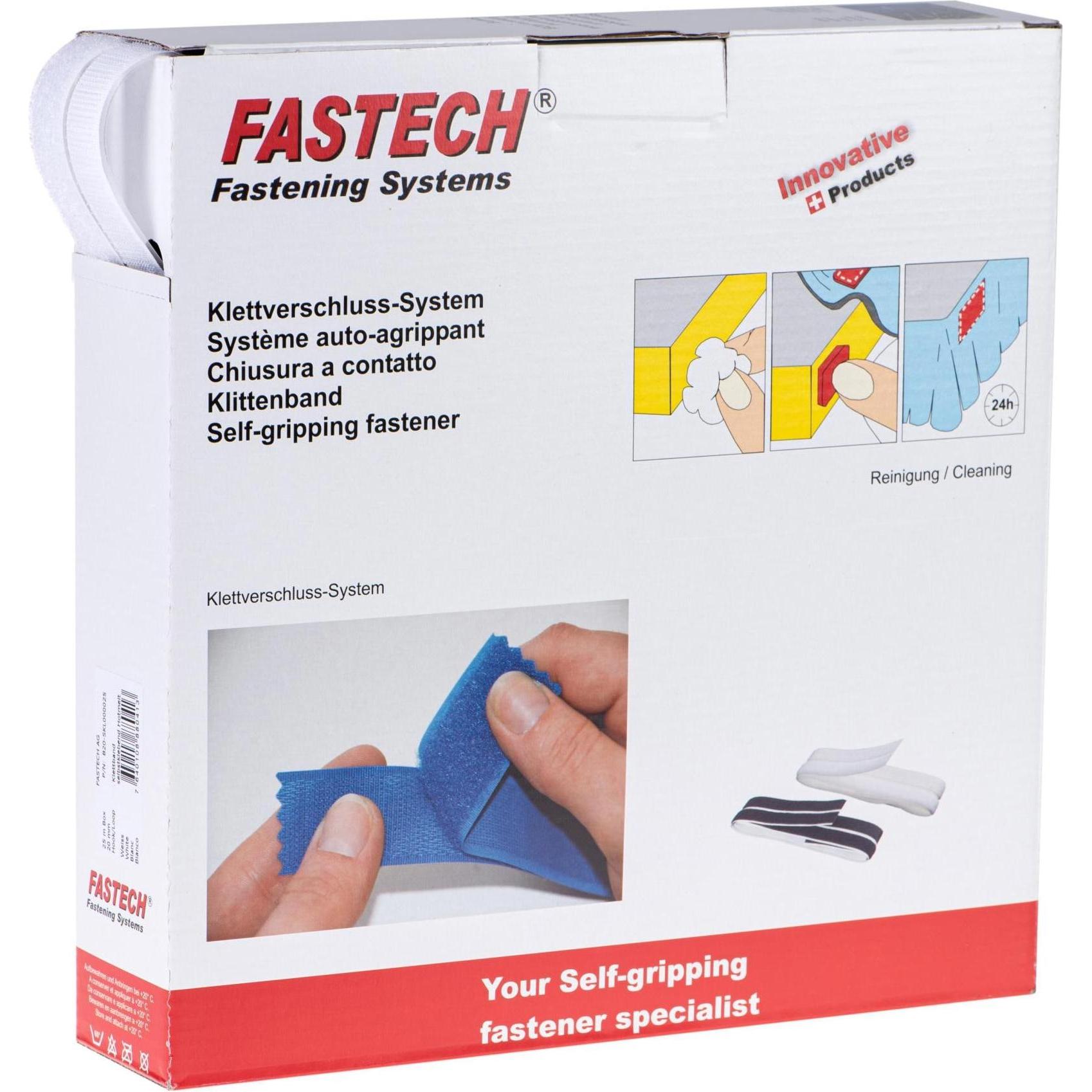 Fastech, Klettband, Klettband zum Aufkleben Haft- (20 mm)