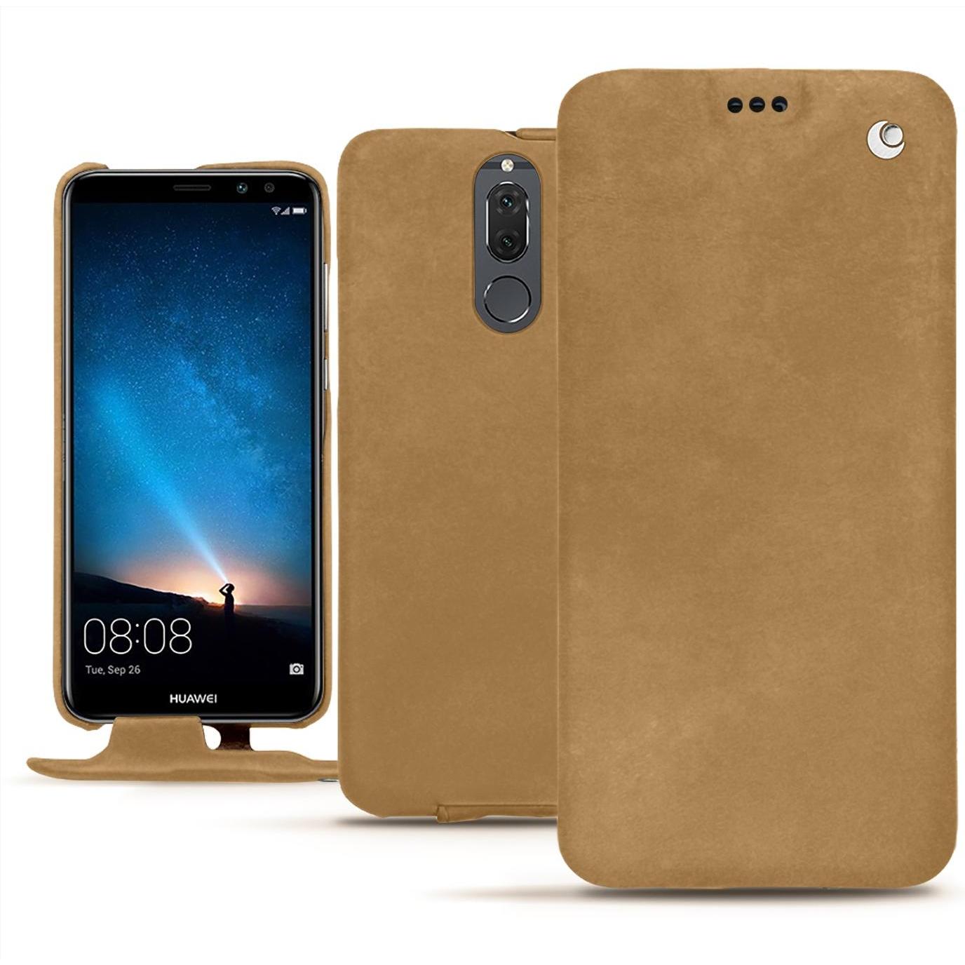 Noreve Lederschutzhülle vertikal (Huawei Mate 10 Lite), Smartphone Hülle, Braun