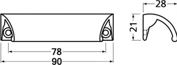 Image du produit Hermeta Poignées de meuble 90/21/28mm noir