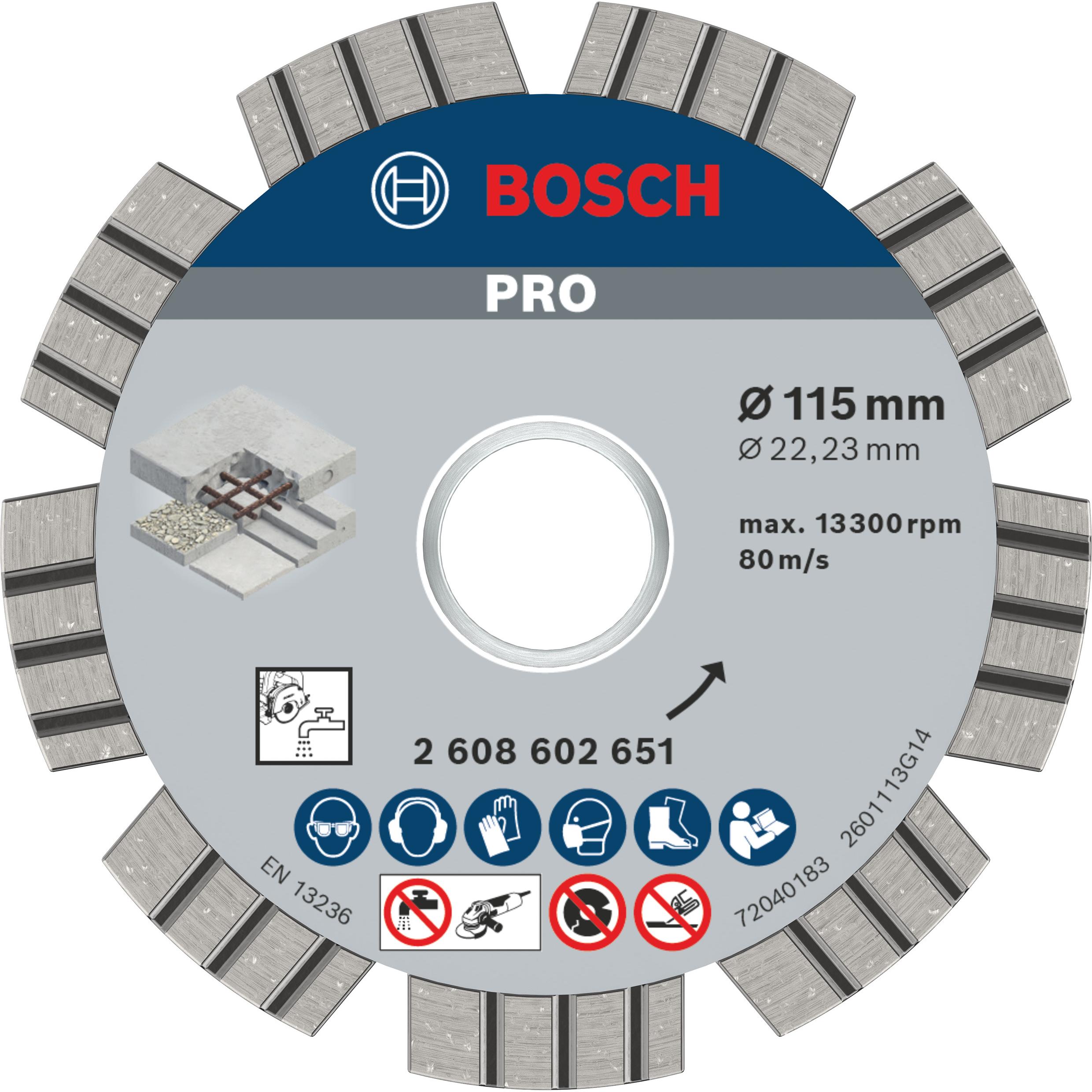 Thumbnail - Bosch Professional Zubehör, Sägeblatt, PRO Concrete Diamanttrennscheibe, 115 x 22,23 mm