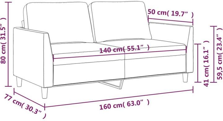 Produktbild vidaXL 2-Sitzer-Sofa (2-Sitzer)