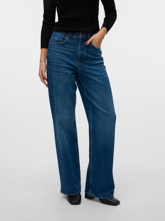 Actual product image Vero Moda VMREBECCA Super High Rise Weiter Beinschnitt Jeans Straight-Fit (W28/L32)