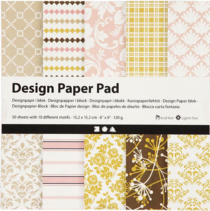 Actual product image Creativ Company Design paper pad green/pink, 50 sheets (120 g/m², 50 x)