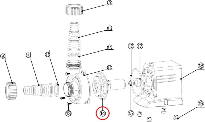 Actual product image SunSun Spare Part: CPP-10000 Poolpump Rotor, pre-assembled