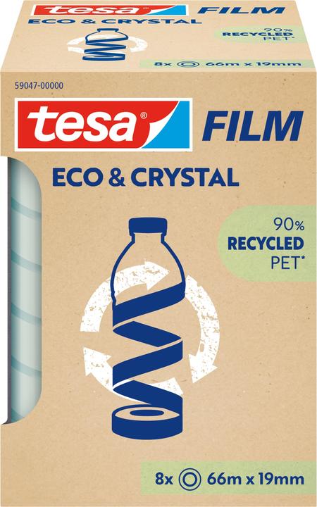 tesa tesafilm Eco & Crystal Rolle 66mx19mm, Turm (19 mm)