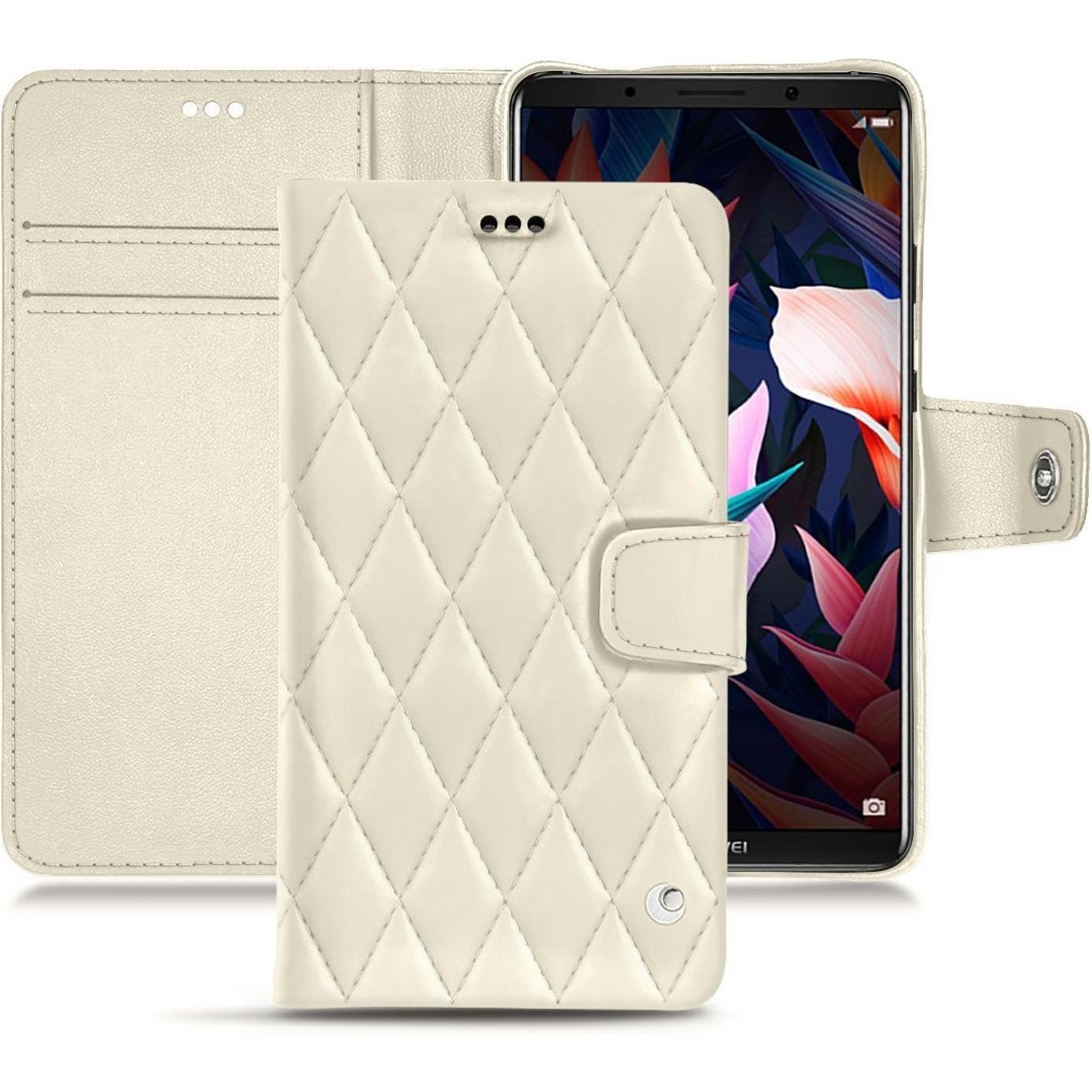 Noreve Lederschutzhülle Wallet (Huawei Mate 10 Pro), Smartphone Hülle, Weiss