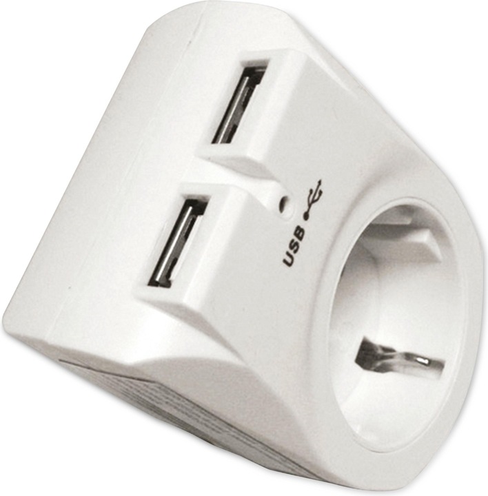 Actual product image Arcas 1-fold with 2 x USB adapter max. 2100mA