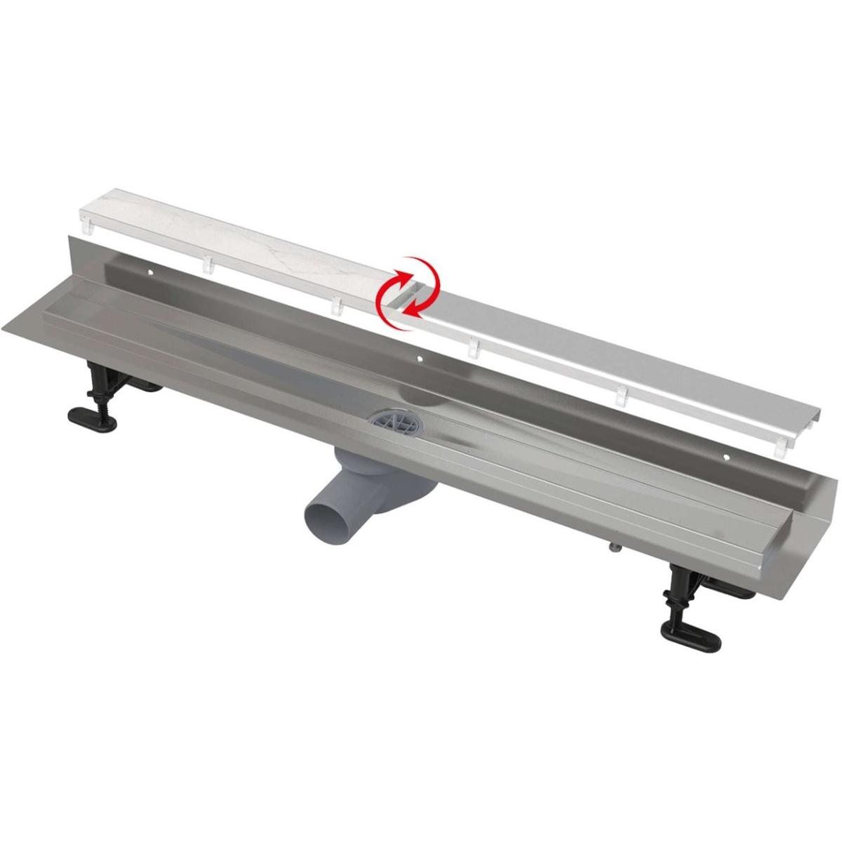 Alcadrain, Canale doccia, douchegoten - douchegoot fit and go wall 75 cm, incl. rooster, roestvrij staal (750 mm)