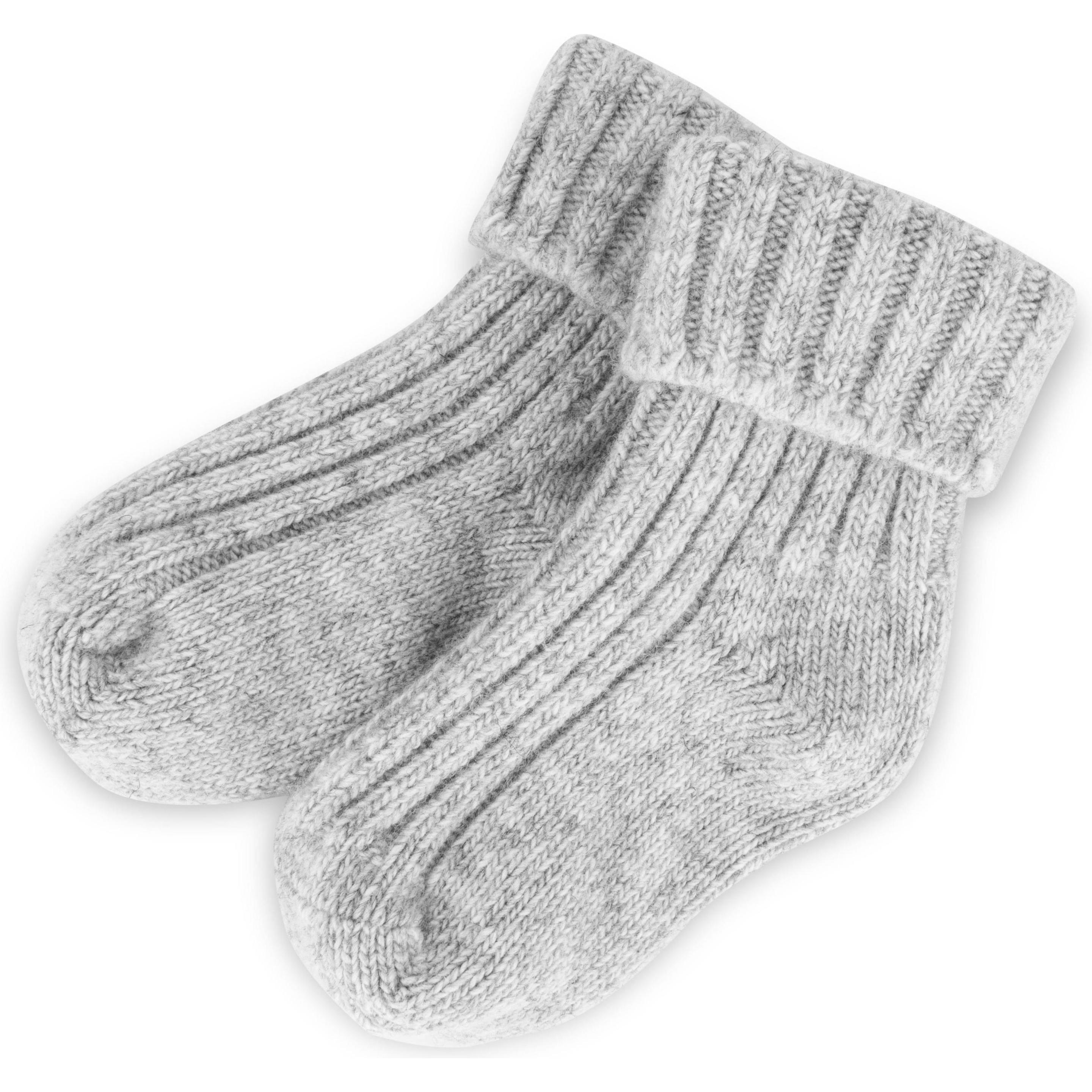 Thumbnail - Normani, Socken, 2 Paar GOTS Babyschafwollsöckchen, Grau, (2er Pack, 15 - 16)