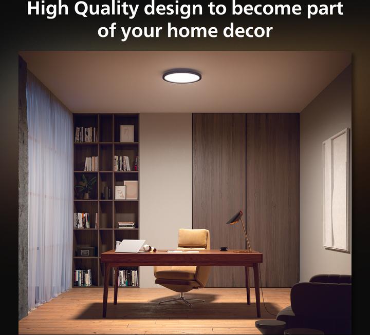 Actual product image Philips Hue White Amb. Aurelle Panel Light Round Black (2300 lm)