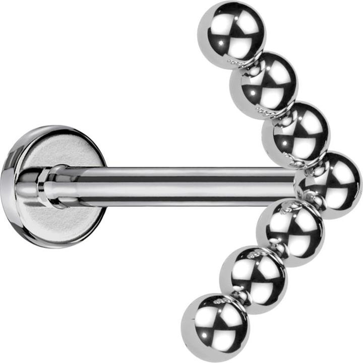 Actual product image Star Piercing Micro Labret internal thread silver angle balls (Titanium, without brass)