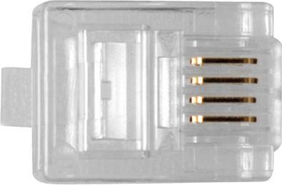 Produktbild ACT RJ11 (4P/4C) modulaire connector for flat cable. Unit: Bag 25 pcs