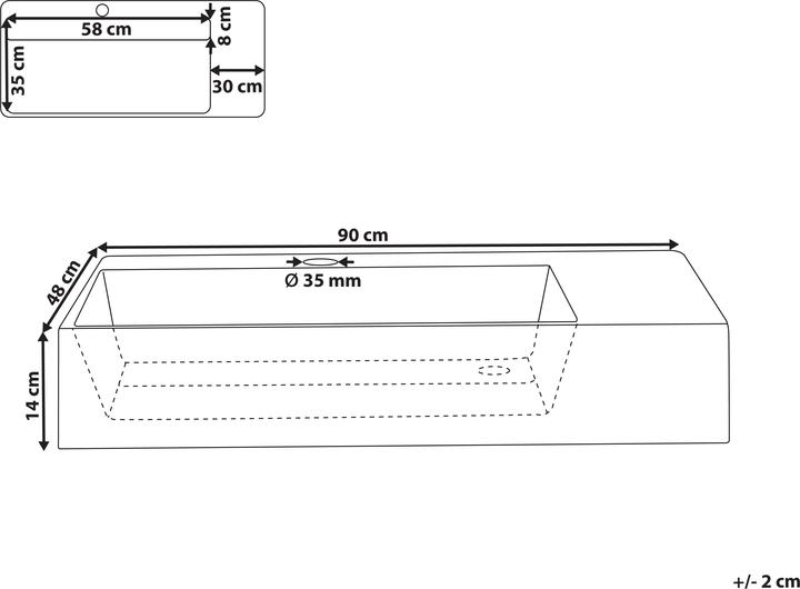 Actual product image Beliani Cusco (480 mm, 900 mm)