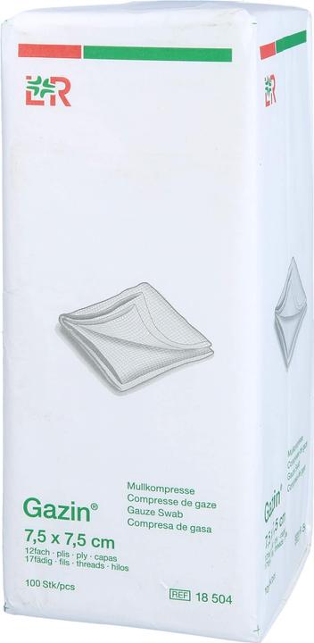 Actual product image Gazin Mullkompressen 7.5x7.5cm 12-fach unsteril