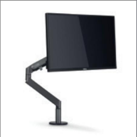 Produktbild Hagor HA Gasliftarm Medium Single fuer 1x 38-81cm Monitor 15-32" neigbar schwenkbar drehbar VESA 100x100 T (Tisch, 32", 9 kg)