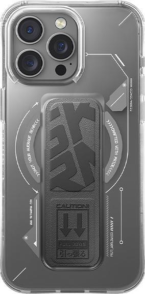 Actual product image Skinarma case Helio iPhone 16 Pro Max 6.9" Magnetic Charging + Grip Stand titanium (Apple iPhone 16 Pro Max)