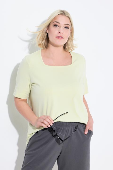 Immagine prodotto Ulla Popken T-shirt dal taglio svasato con scollo rettangolare e mezze maniche (50, 52)