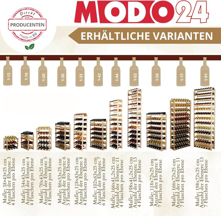 Actual product image Modo24 Bottle rack (30 bottles, 25 x 53 x 86 cm)