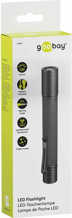 Actual product image Goobay LED Flashlight Zoom 120 (14.20 cm, 120 lm)