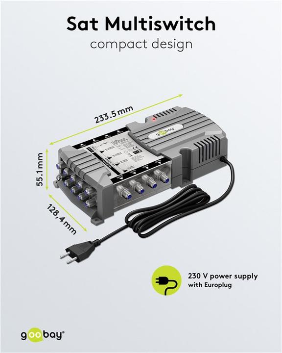 Image du produit Goobay Commutateur multiple satellite 9 entrées/8 sorties (Multi commutateur)