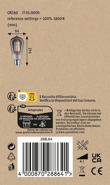 Productafbeelding Paulmann 1879 Gloeidraadzuiger ST64 (E27, 7.50 W, 320 lm, 1 x)