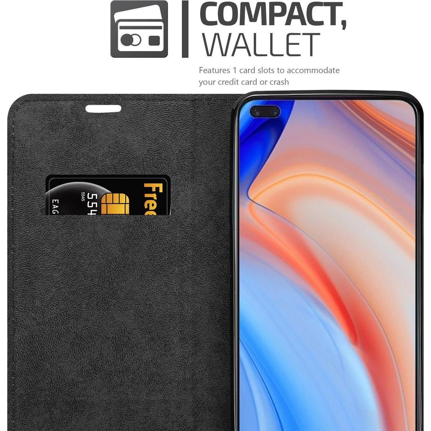 Thumbnail - Cadorabo Book Invisible Magnet Cover (Oppo Reno 4), Smartphone Hülle, Schwarz