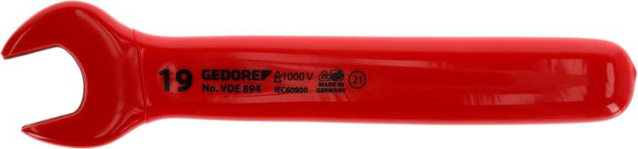 Produktbild Gedore VDE-Einmaulschlüssel, 19 mm, Hochwertiger Vanadium-Stahl, Nach EN 60900/IEC 60900 (19 mm)