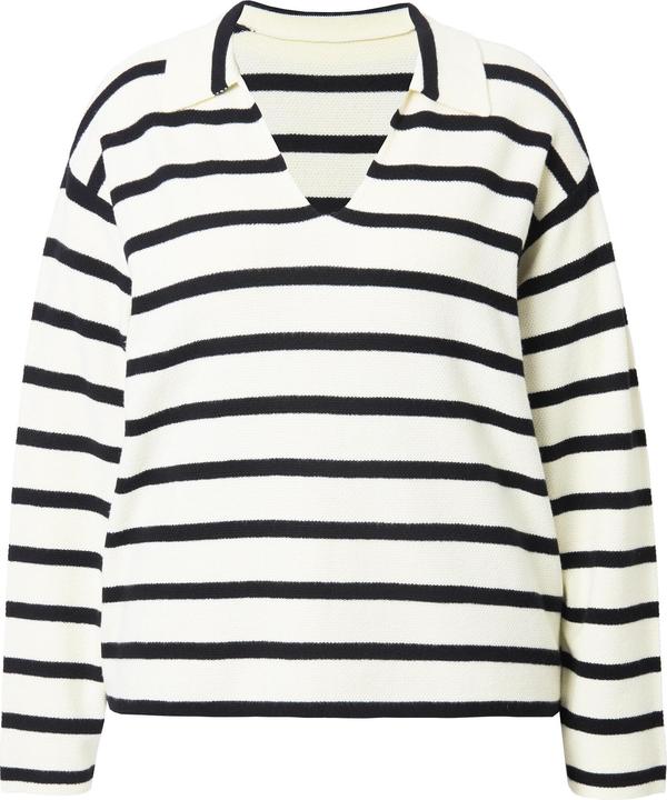 Produktbild Studio Untold Polo-Pullover, oversize, Strukturstrick mit Ringeln (42, 44)