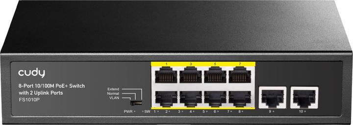 Cudy FS1010P network switch Fast Ethernet (10/100) Power over Ethernet (PoE) Black (10 Ports)