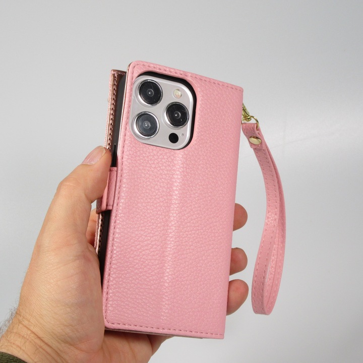 Actual product image PhoneLook Flip wallet cover made from vegan leather with wallet case and magnetic fastener (Apple iPhone 15 Pro)