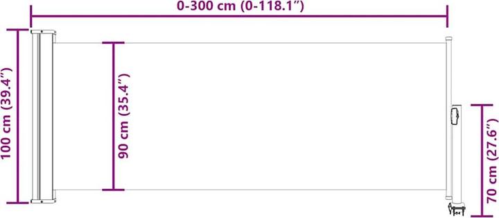 Produktbild vidaXL Seitenmarkise (3 m)