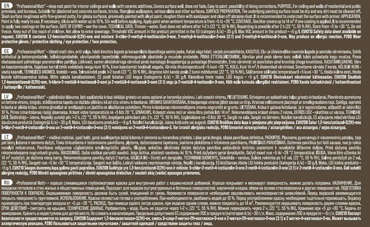 Voedingswaarden en ingrediënten Pentacolor Emulsieverf Professioneel Mat Wit (1000 ml)