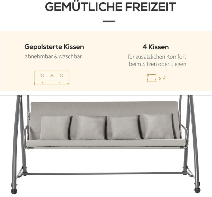Actual product image Outsunny Hollywood swing adjustable to reclining surface