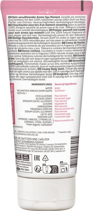 Nährwerte und Zutaten Weleda Aroma Spa Cremedus verwoehn 200ml (200 ml)