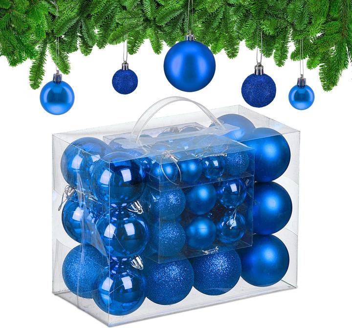 Relaxdays 50x Weihnachtskugeln (50-teilig)